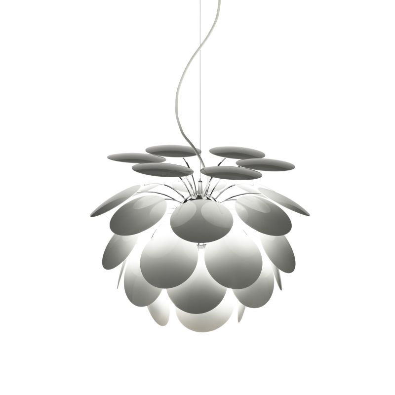 Discocó Pendelleuchte in Beige matt: Moderne Designerlampe für Wohnzimmer und Esszimmer. Lichtobjekt mit runden Elementen.